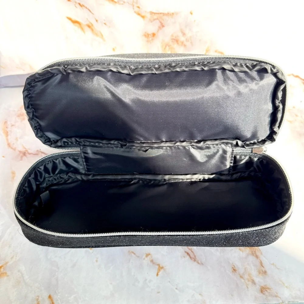 Lancôme Sparkly Clutch Makeup Bag - Black Glittery Toiletry Kit